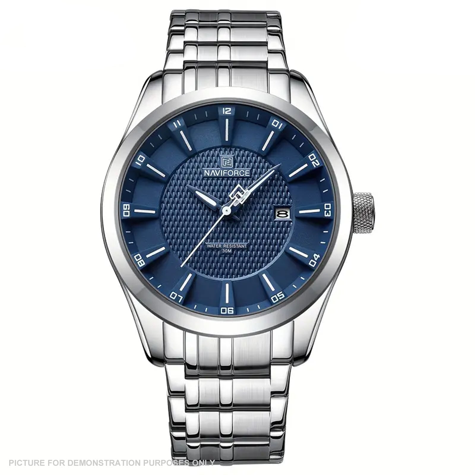 NAVIFORCE NF8032 Sports Watch - Stainless Steel with Blue Dial